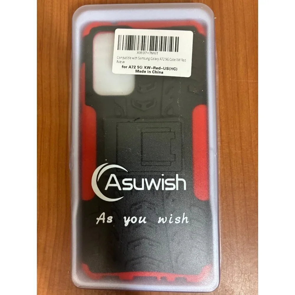 Cell Phone Case for Samsung Galaxy A72 5G Black Red